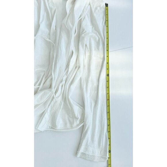 White Cotton Cardigan long sleeves size large - Picture 3 of 11